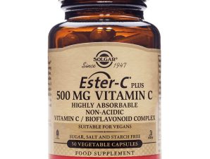 Solgar Ester-C 500mg Vitamin C Συμπλήρωμα Διατροφής με Βιταμίνη C & Βιοφλαβονοειδή Υψηλής Απορροφησιμότητας Ήπια στο Στομάχι για Ενίσχυση του Ανοσοποιητικού 50veg.caps