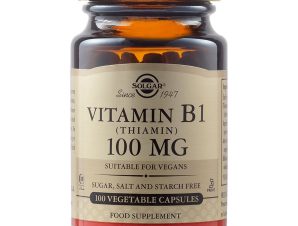 Solgar Vitamin B1 (Thiamin) 100mg Συμπλήρωμα Διατροφής Βιταμίνης Β1 (Θειαμίνης) για την Ενίσχυση του Νευρικού & Καρδιαγγειακού Συστήματος 100veg.caps