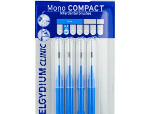 Elgydium Clinic Mono Compact Interdental Brushes 0.4mm Μεσοδόντια Βουρτσάκια Ιδανικά για Άτομα με Εμφυτεύματα ή Σιδεράκια 4 Τεμάχια