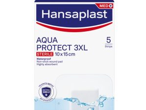Hansaplast Aqua Protect XL Sterile Strips 10x15cm Αδιάβροχα Επιθέματα για την Κάλυψη & Προστασία Μεσαίων ή Μεγαλύτερων Πληγών 5 Τεμάχια