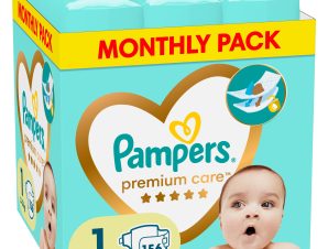 Pampers Premium Care Monthly Pack Νο1 (2-5kg) 156 Τεμάχια (3×52 Τεμάχια)