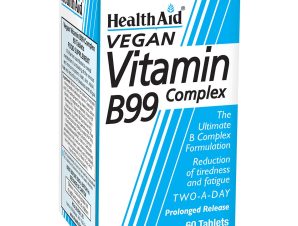 Health Aid Vitamin B99 Complex Συμπλήρωμα Διατροφής Συμπλέγματος Βιταμινών Β, Βιταμίνης C & Σιδήρου για την Καλή Λειτουργία του Νευρικού Συστήματος, Ενέργεια & Τόνωση 60tabs