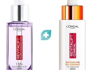 L’oreal Paris Πακέτο Προσφοράς Revitalift Filler Face Serum 30ml & Revitalift Clinical Derm-Grade 12% Vitamin C 30ml