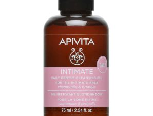 Apivita Intimate Daily Gentle Cleansing Gel Καθαρισμού για την Ευαίσθητη Περιοχή, Κατάλληλο για Καθημερινή Χρήση Travel Size 75ml