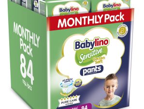 Σετ Babylino Sensitive Pants Cotton Soft Unisex Monthly Pack No8 Extra Extra Large (20+kg) 84 Τεμάχια (6×14 Τεμάχια)