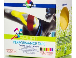 Master Aid Sport Performance Tape Κίτρινη Αυτοκόλλητη Ελαστική Ταινία για Επιδέσεις 5mx5cm 1 Τεμάχιο