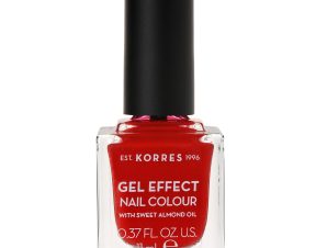 Korres Gel Effect Nail Colour Βερνίκι Νυχιών με Αμυγδαλέλαιο για Έντονη Λάμψη & Μεγάλη Διάρκεια 11ml – 53 Royal Red